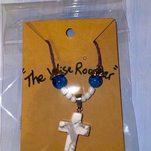 Marble Cross pendant hemp necklace